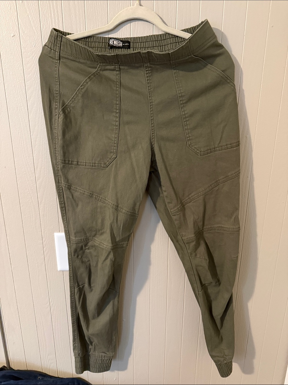 Rewash Olive Utility Track Joggers